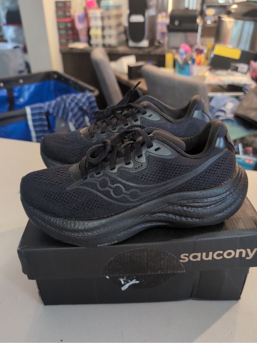Saucony Ride 19 Womens Running Shoes Triple Black S11055-101 Sneakers Size 6